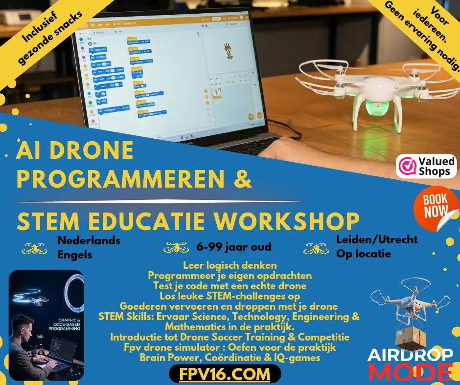 NL V1 Programmeren & STEM Web (1) (1) Drone Soccer Training en Competitie workshop van FPV16 in Leiden en Utrecht